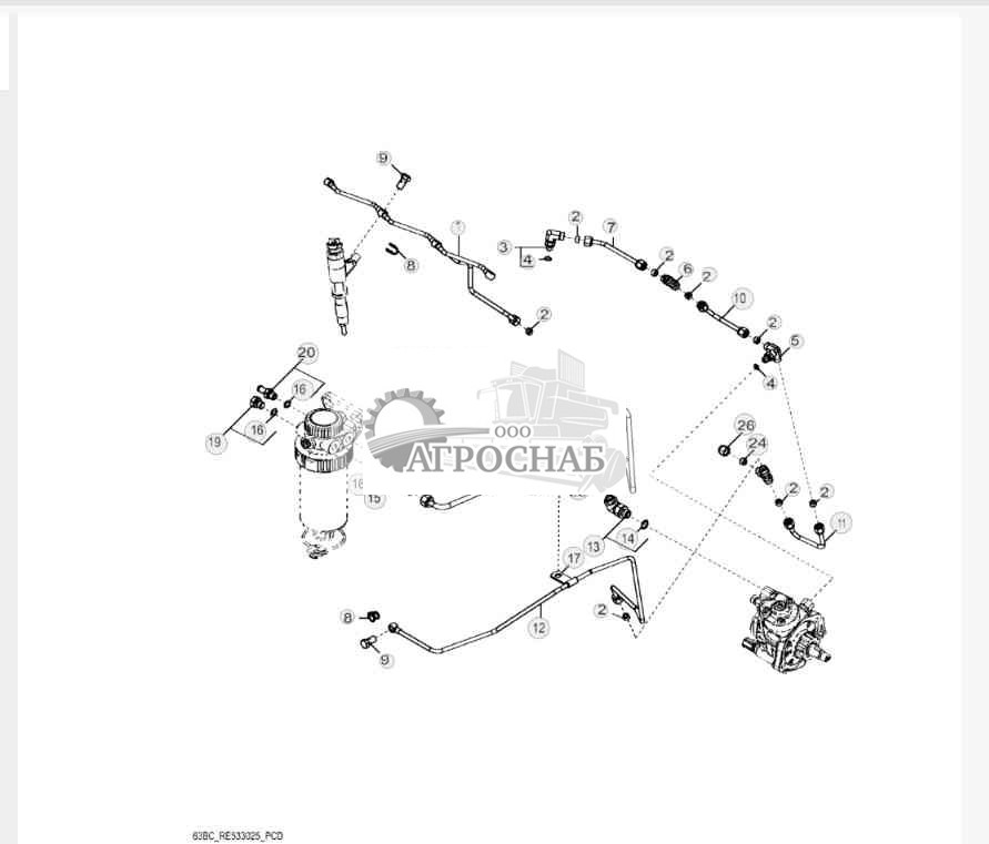 63BC Топливопроводы низкого давления 
